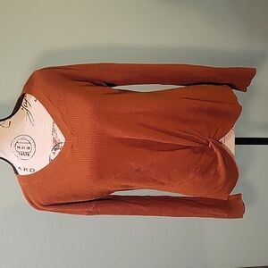 Burnt Orange Sweater with Knot Detail